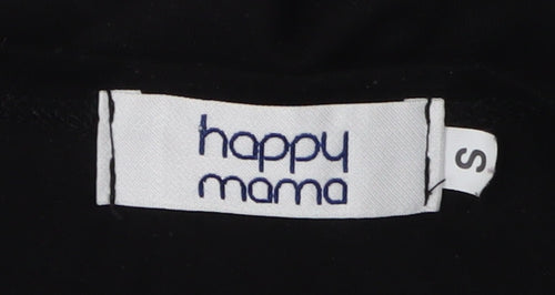 Happy Mama Women's Black Maternity T-Shirt, Size S