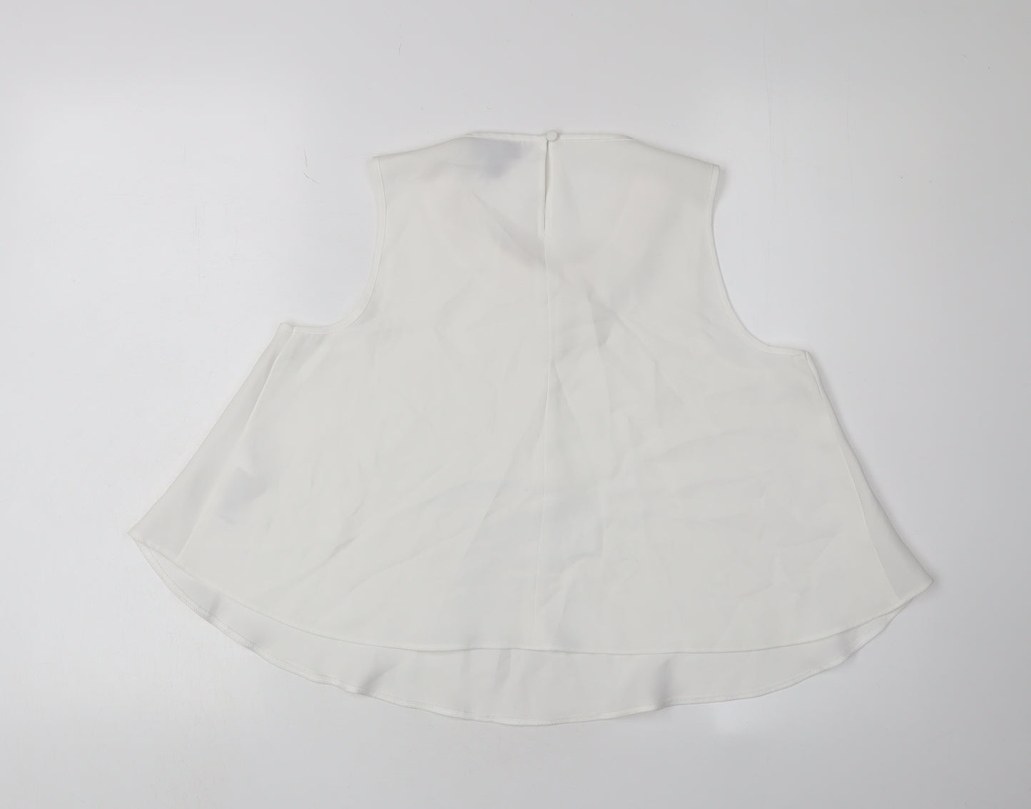 Topshop Women's White Blouse UK 10 Floral Accent