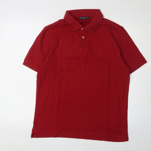 Marks and Spencer Men's Red Medium Polo Shirt