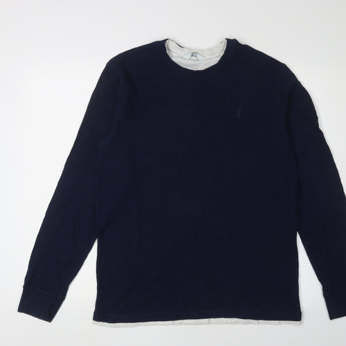 Next Men's Blue Pullover Sweatshirt M - Cotton, Comfy, Knit