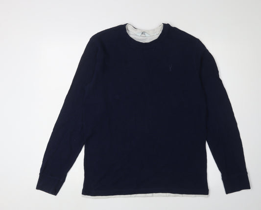 Next Men's Blue Pullover Sweatshirt M - Cotton, Comfy, Knit