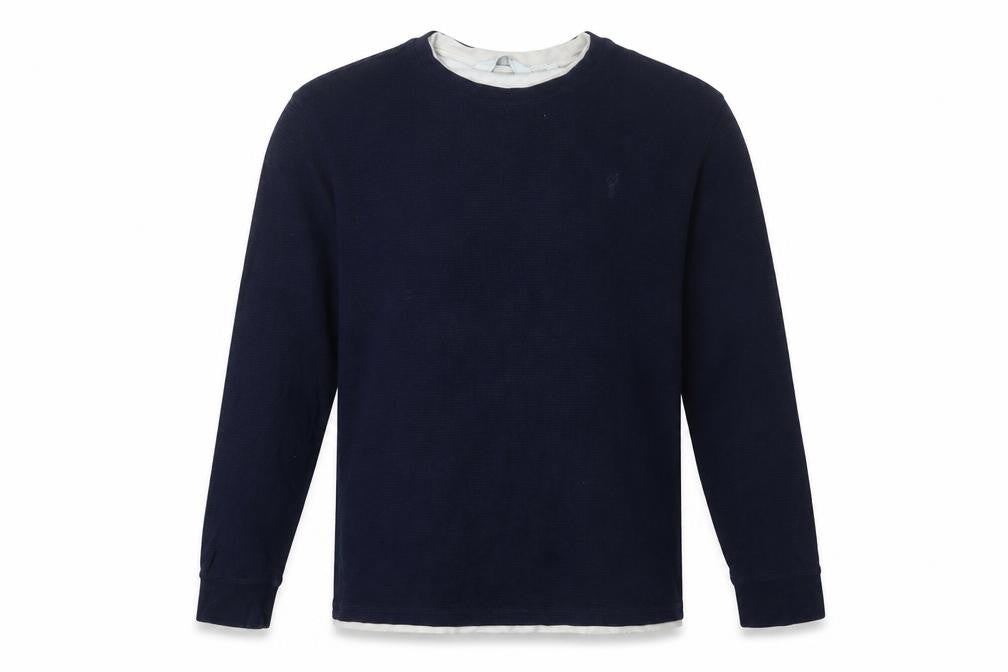 Front view of Next Men's Blue Pullover Sweatshirt M - Cotton, Comfy, Knit