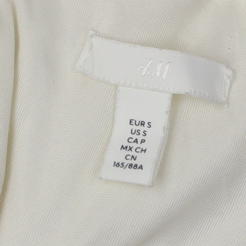 H&M Women's Ivory Slip Dress, Size S, Strappy, V-Neck