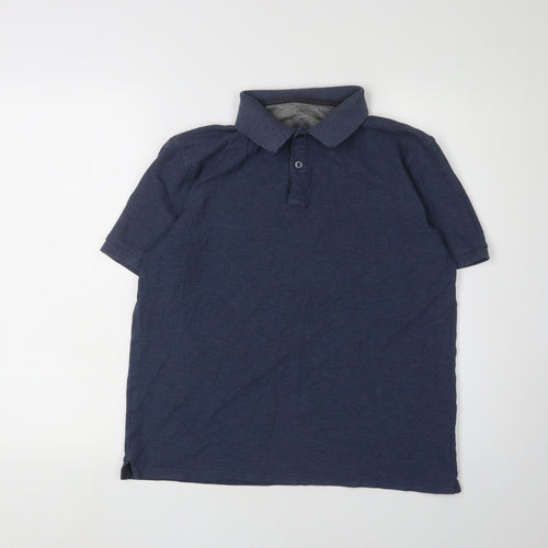 Marks and Spencer Men's Blue Cotton Polo, Size M