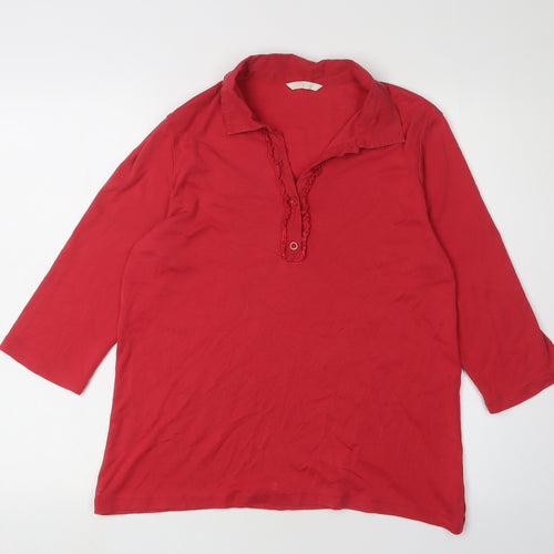 Marks and Spencer Women's Red Blouse, Size 16, 3/4 Sleeve