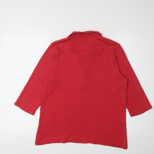 Marks and Spencer Women's Red Blouse, Size 16, 3/4 Sleeve