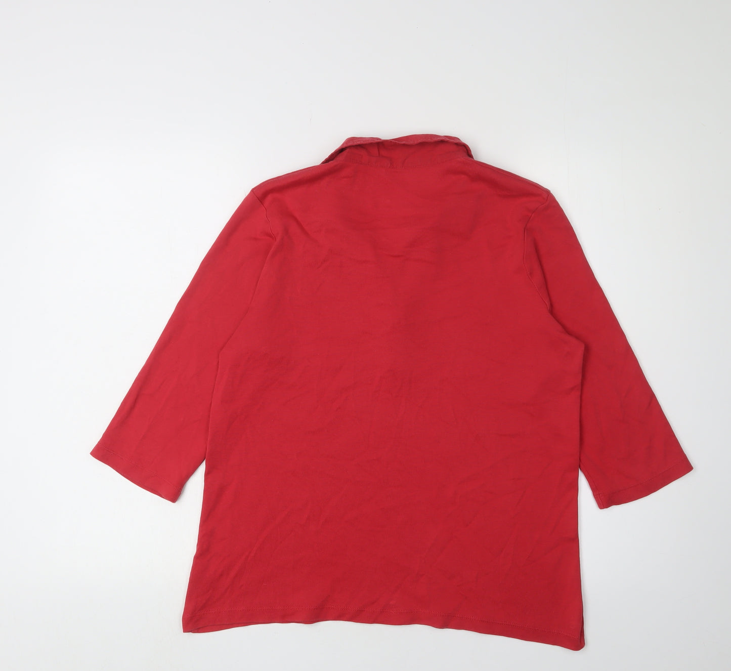 Marks and Spencer Women's Red Blouse, Size 16, 3/4 Sleeve