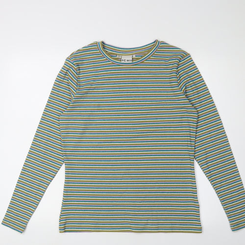 ICHI Women's Multicoloured Striped Long Sleeve T-Shirt