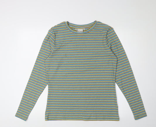 ICHI Women's Multicoloured Striped Long Sleeve T-Shirt