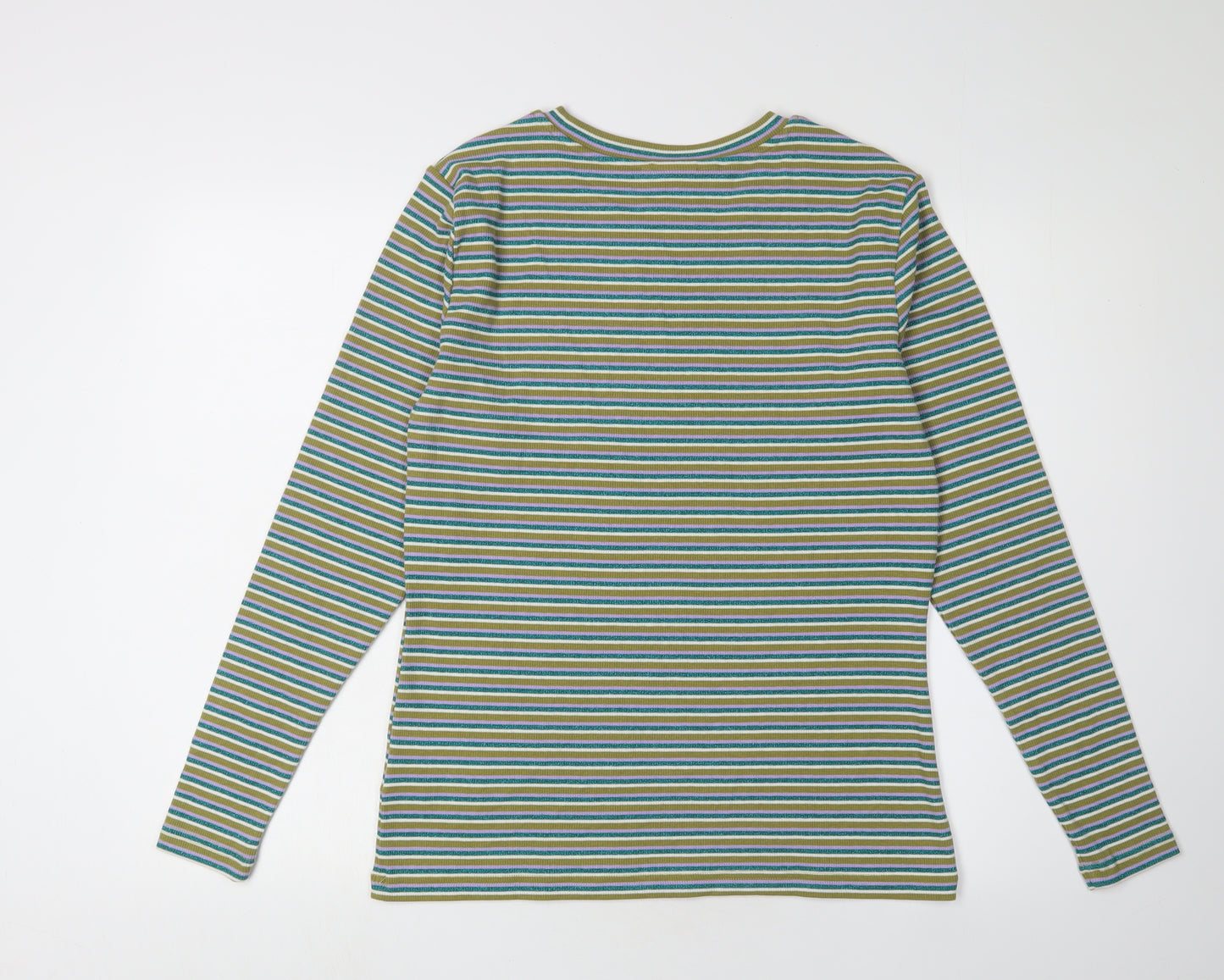 ICHI Women's Multicoloured Striped Long Sleeve T-Shirt