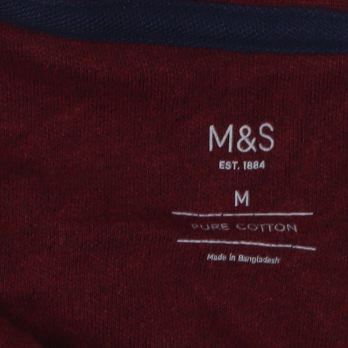 Marks and Spencer Men's Red Polo Shirt M