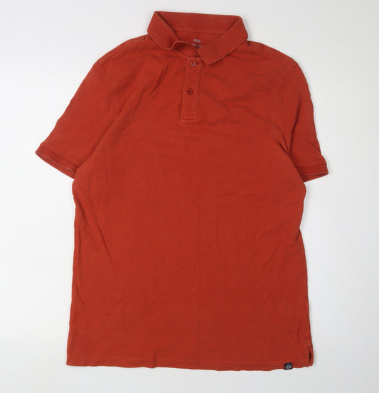 Marks and Spencer Men's Red Polo Shirt M