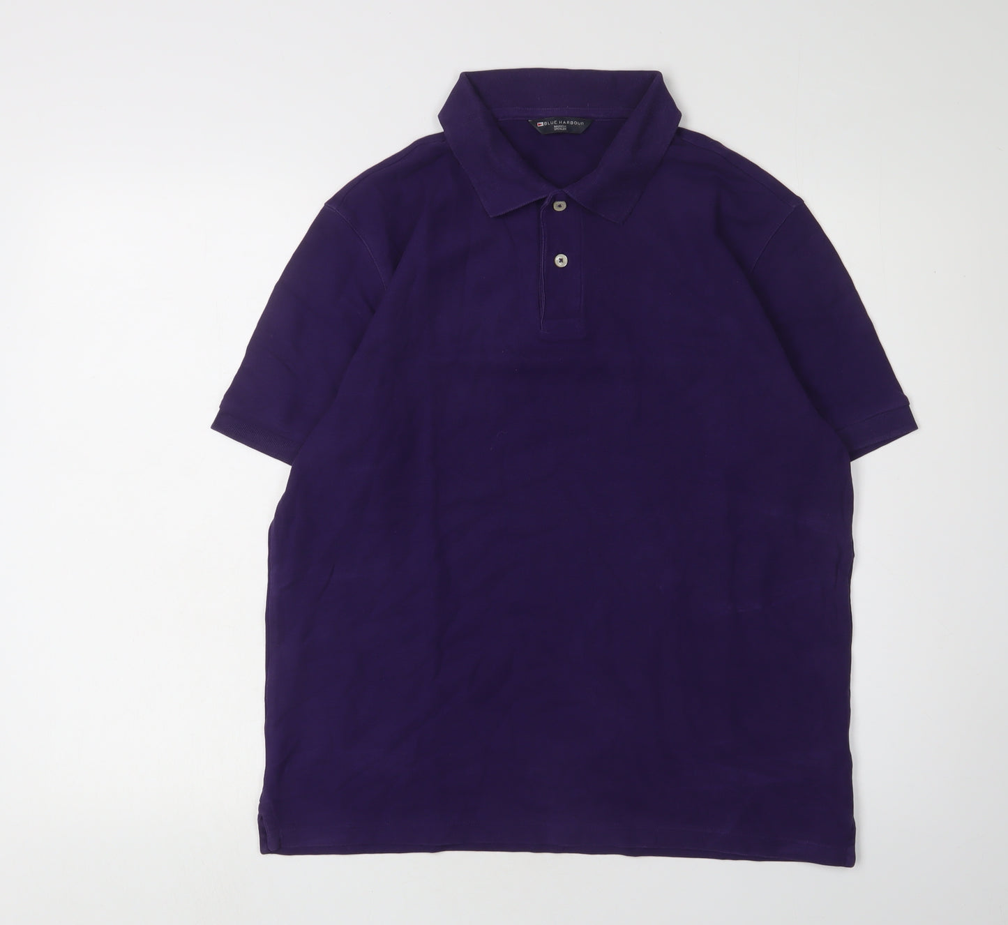 Marks and Spencer Men's Purple Polo Shirt Medium