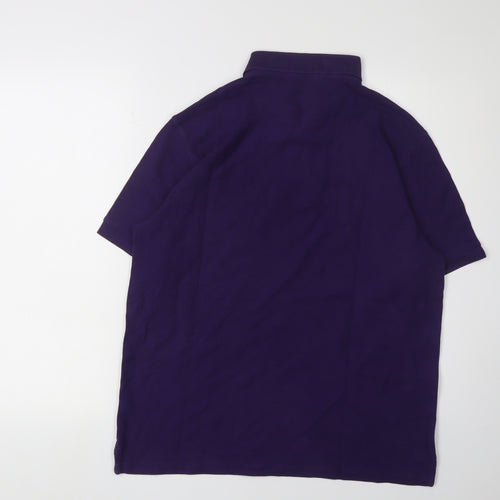 Marks and Spencer Men's Purple Polo Shirt Medium