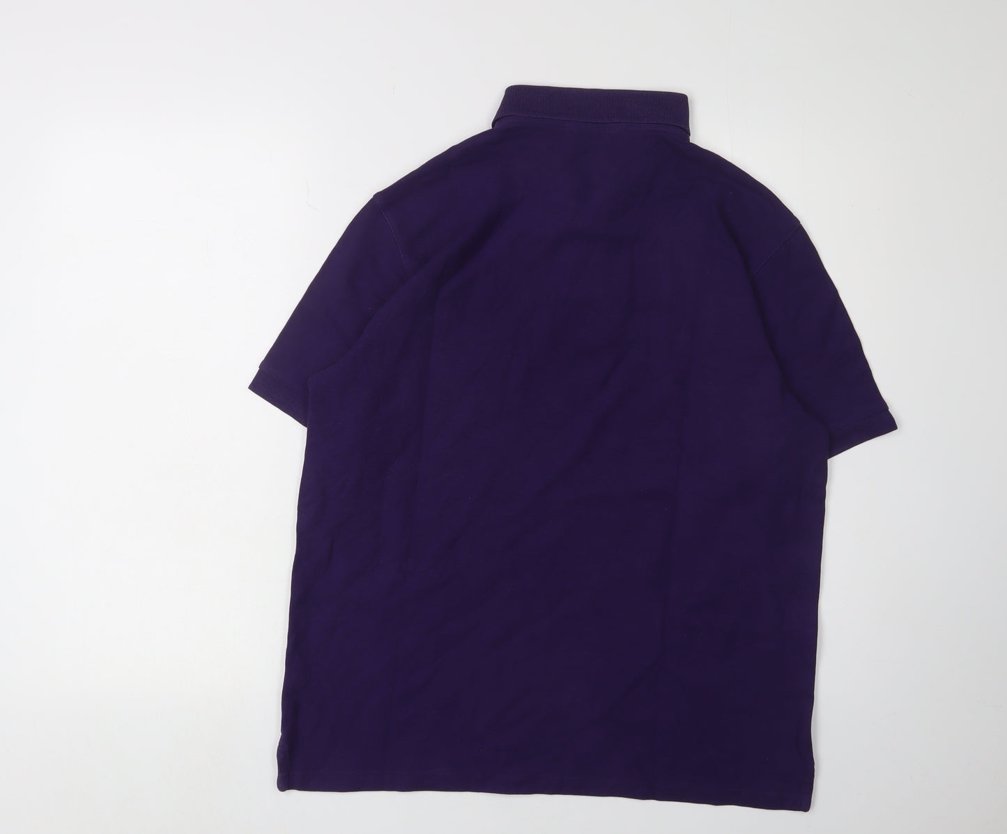 Marks and Spencer Men's Purple Polo Shirt Medium