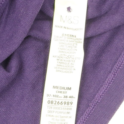 Marks and Spencer Men's Purple Polo Shirt Medium