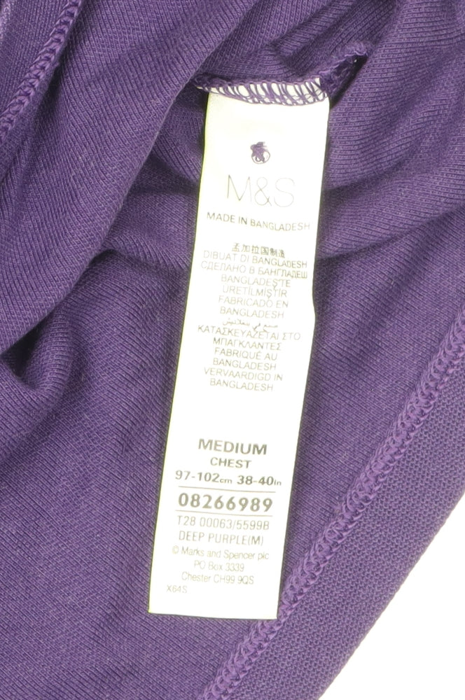 Marks and Spencer Men's Purple Polo Shirt Medium