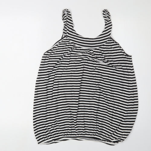 New Look Women's Black Striped Tank Top UK 16