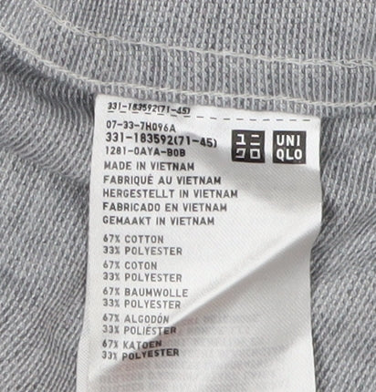 Uniqlo Men's Grey Slim Fit Button-Up Shirt S