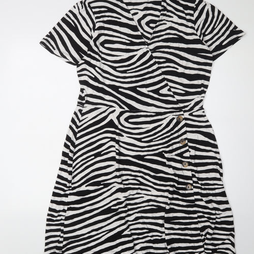 Next Women's Zebra Print Wrap Dress Size 16