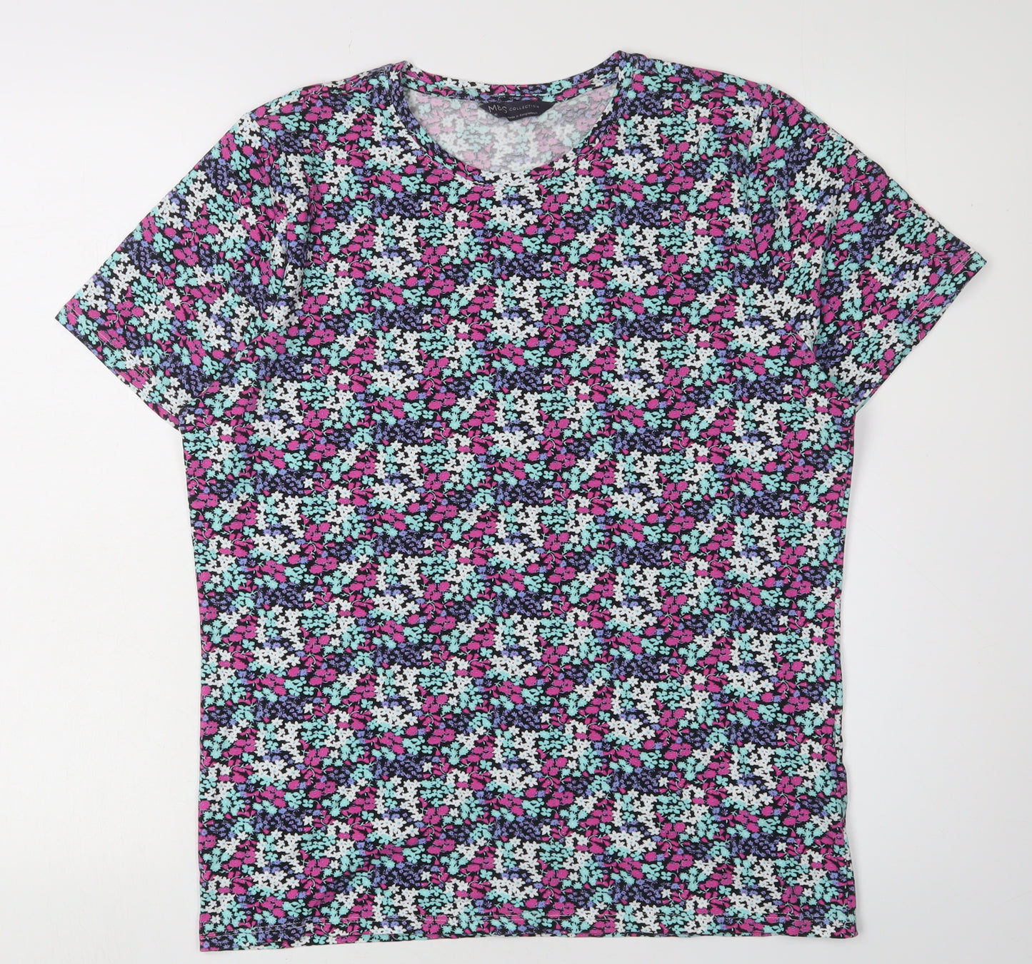 Marks & Spencer Women's Multicoloured Floral T-Shirt Size 16