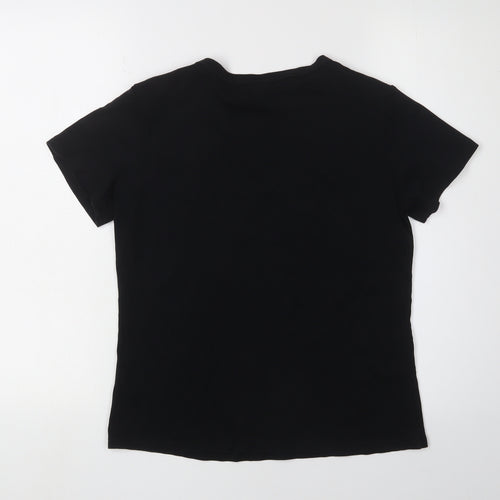 Marks and Spencer Women's Black V-Neck T-Shirt Size 16