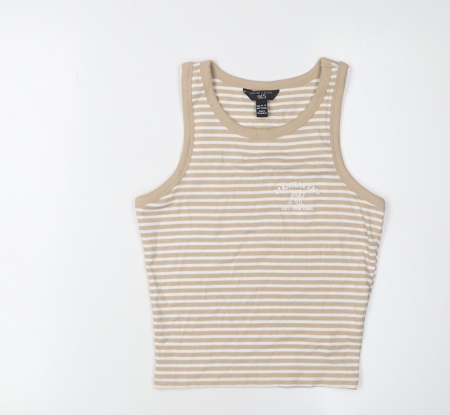 New Look Girls Beige Stripe Tank Top Age 14-15