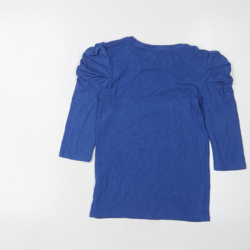 Stradivarius Women's Blue Puff Sleeve T-Shirt, Size S