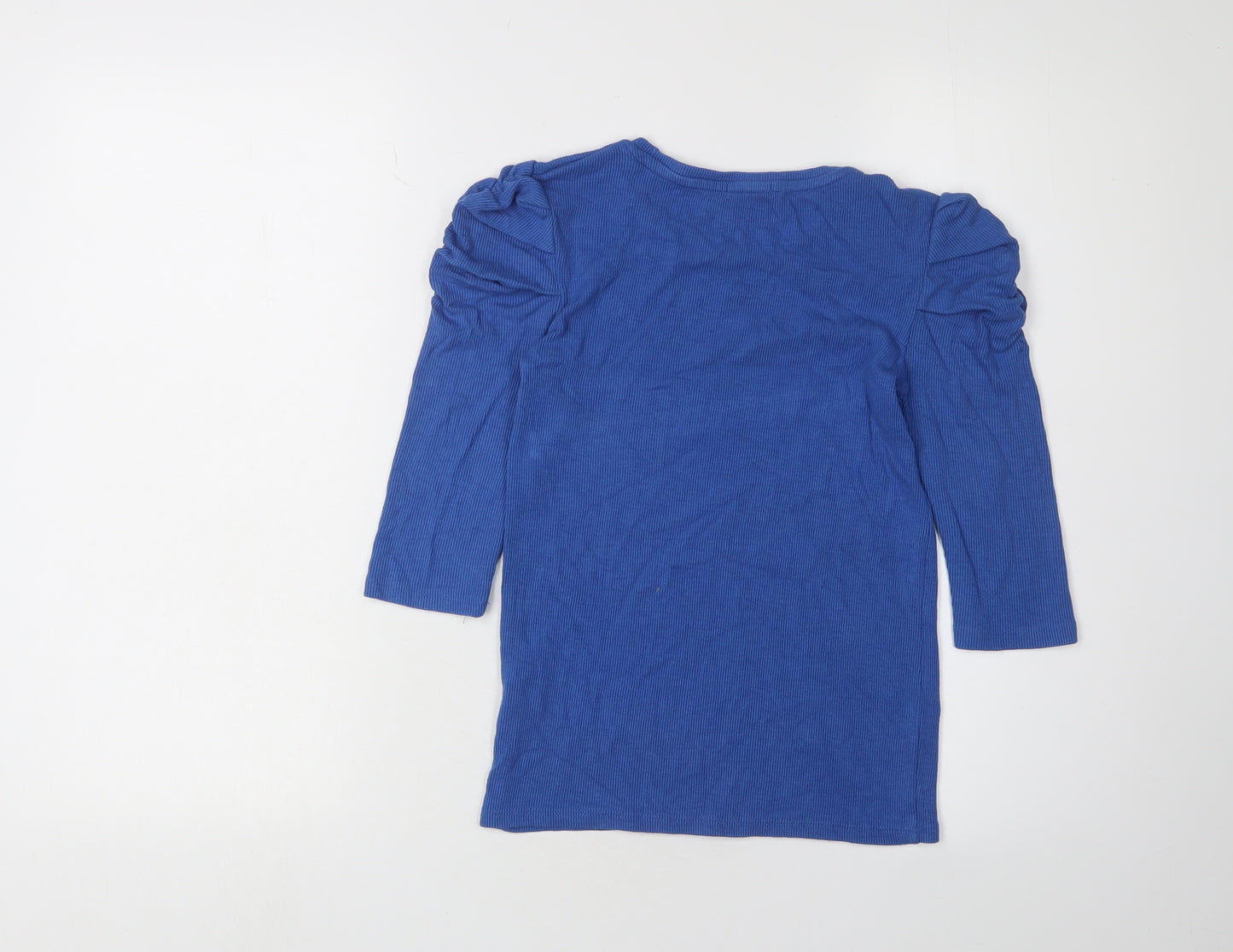 Stradivarius Women's Blue Puff Sleeve T-Shirt, Size S