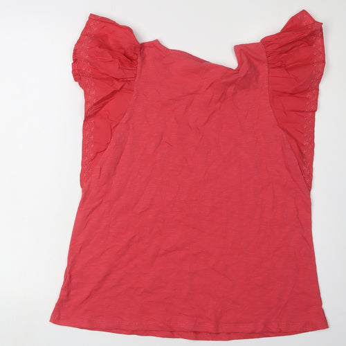 Marks and Spencer Red Flutter Sleeve Women's T-Shirt Size 10