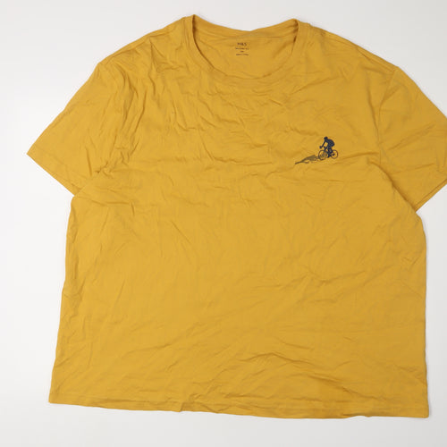 Marks and Spencer Yellow Sports T-Shirt, 3XL, Graphic Print