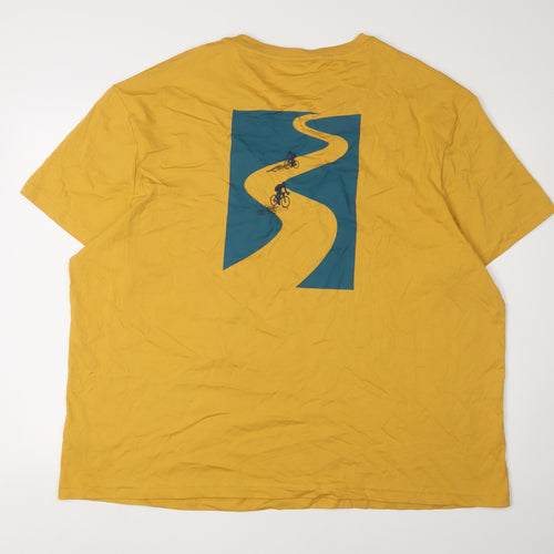 Marks and Spencer Yellow Sports T-Shirt, 3XL, Graphic Print