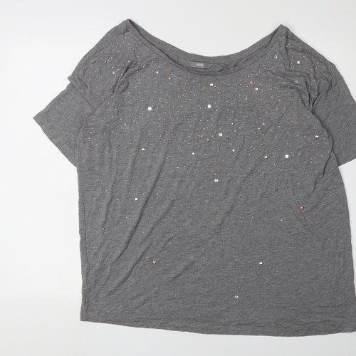 Next Women's Grey Sequin Short Sleeve T-Shirt