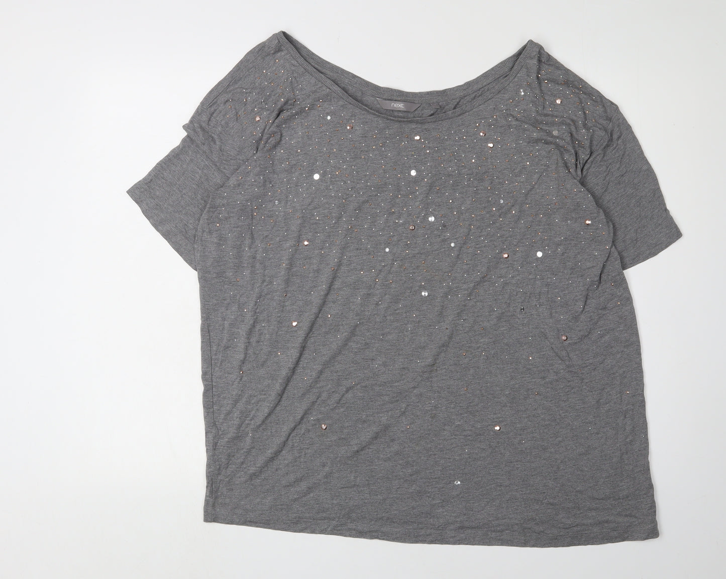 Next Women's Grey Sequin Short Sleeve T-Shirt