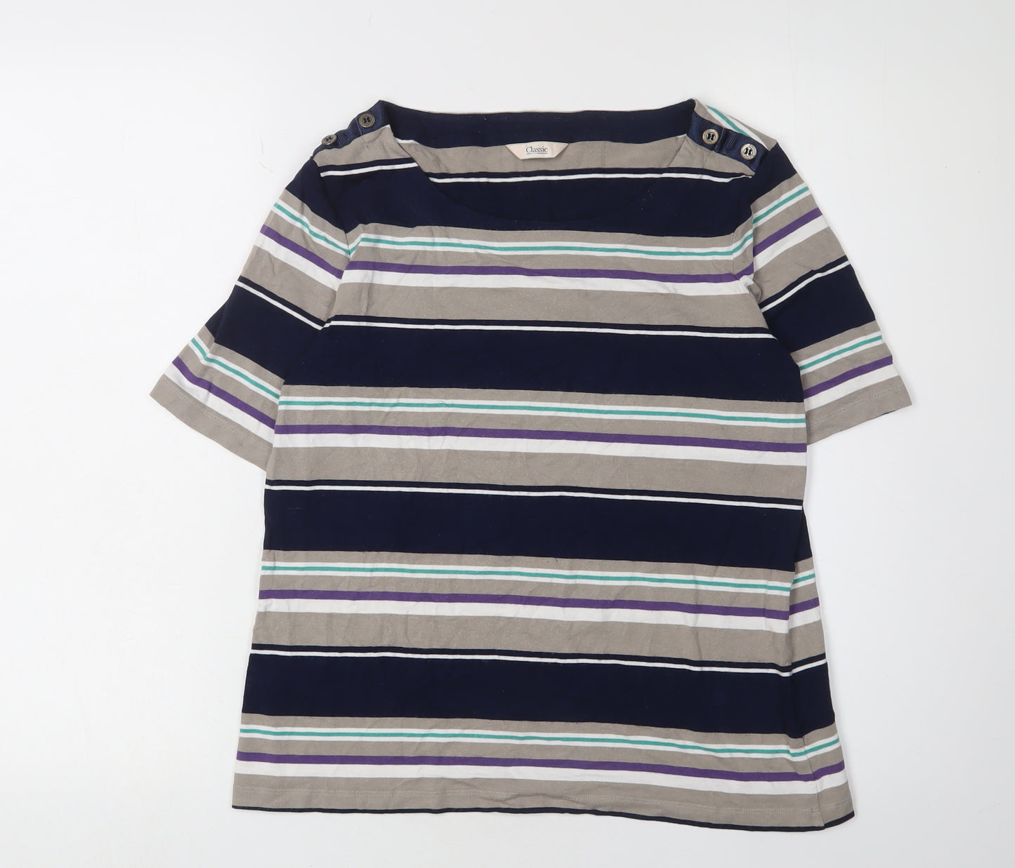 Marks and Spencer Women's Multicoloured Striped Top Size 12