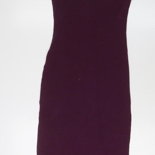 Zara Women's Purple Bodycon Midi Dress Size 12