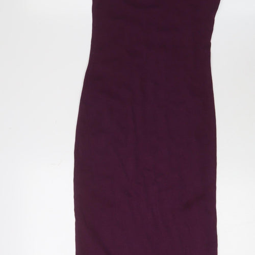 Zara Women's Purple Bodycon Midi Dress Size 12