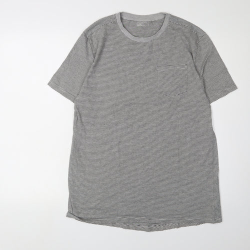 Next Unisex Kids Grey Striped T-Shirt 16 Years Basic Tee