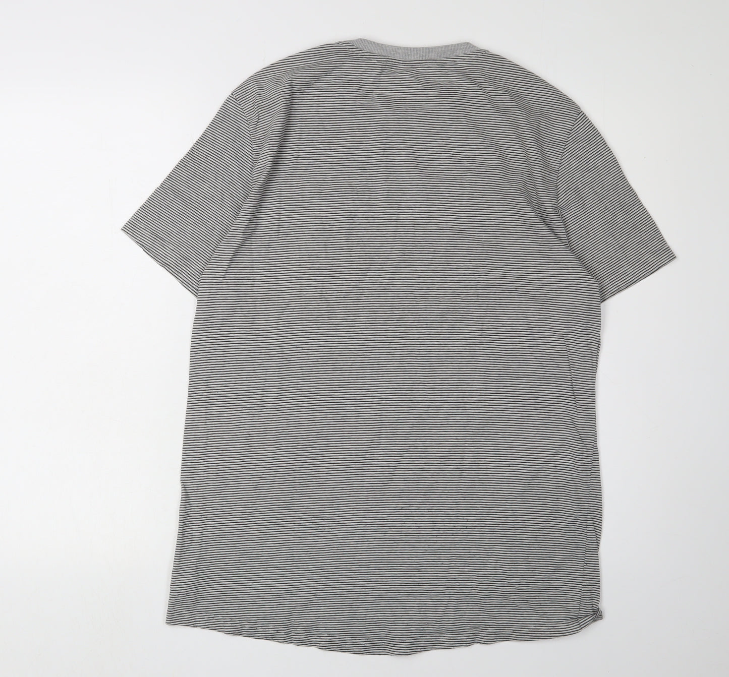 Next Unisex Kids Grey Striped T-Shirt 16 Years Basic Tee