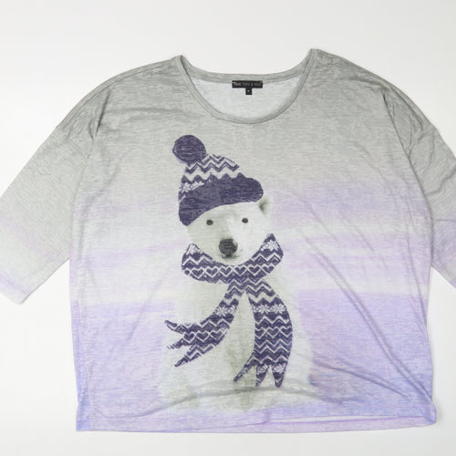 Next Women's Multicoloured Winter Animal T-Shirt, Size 16