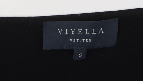 Viyella Women's Black 3/4 Sleeve Sequin Blouse - Petites S