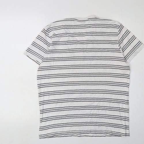 French Connection Men's M White Striped T-Shirt