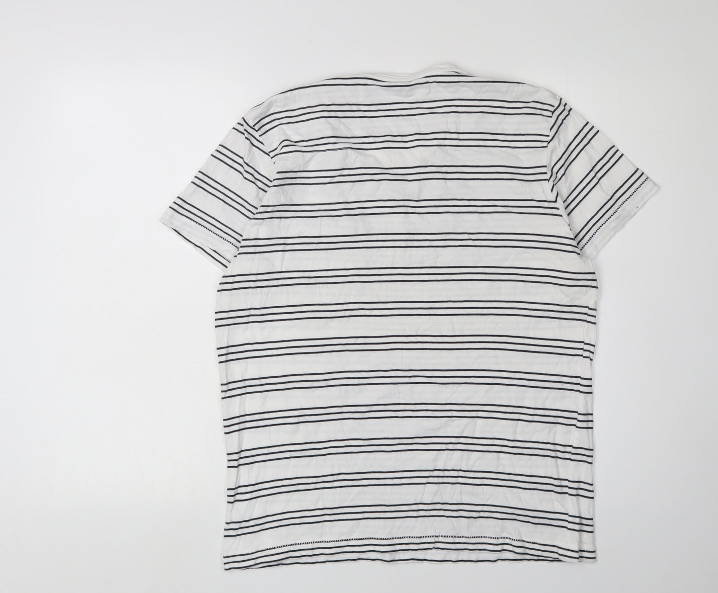 French Connection Men's M White Striped T-Shirt