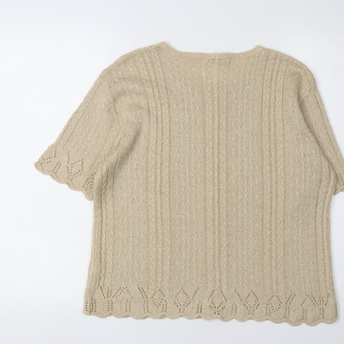 Berkertix Womens Beige Cable-Knit Pullover Jumper Size 16