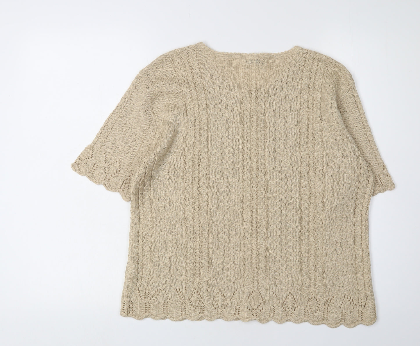 Berkertix Womens Beige Cable-Knit Pullover Jumper Size 16