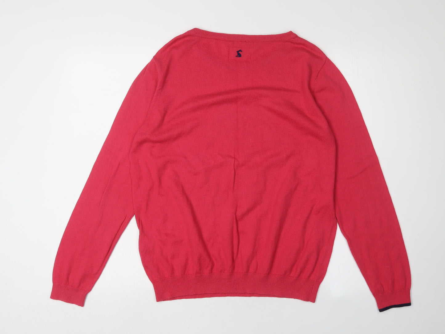 Joules Women's Red Bee Embroidered Pullover Jumper, Size 16