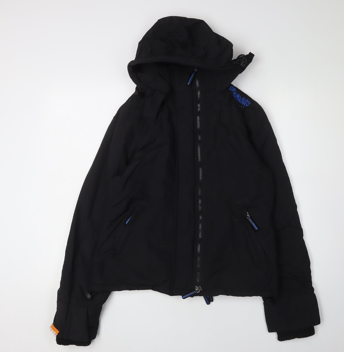 Superdry Men's Black Hooded Windbreaker Jacket L