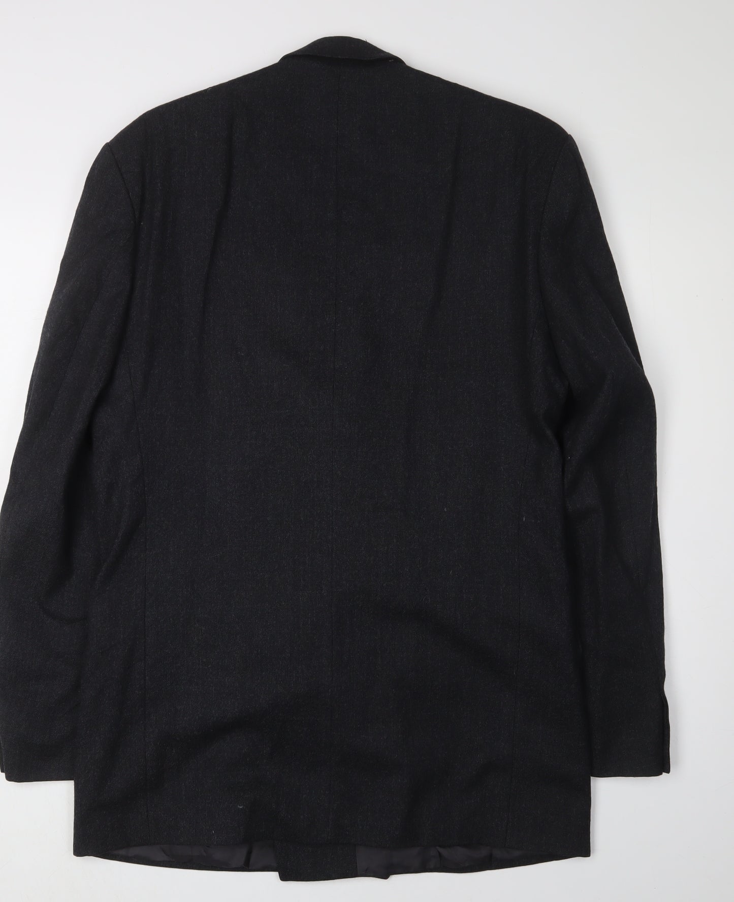 Pinstripe Men's Black Wool Blazer 38R Double-Breasted