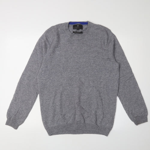 Marks and Spencer Men's Grey Wool Cashmere Pullover - M