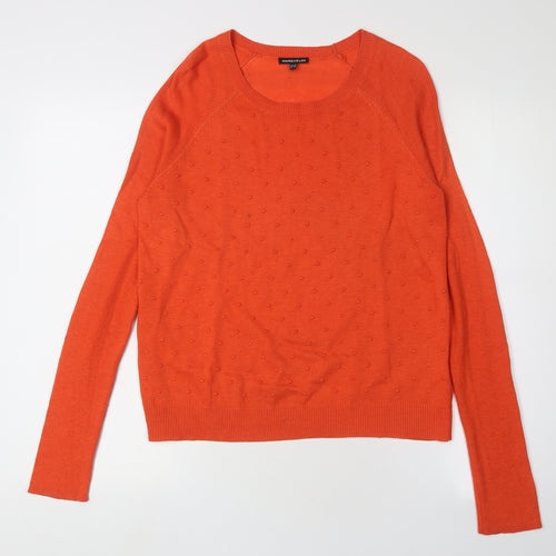 Warehouse Women's Orange Pullover Jumper UK 12